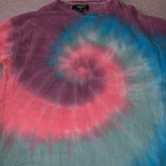 Oversized Tie-Dye Mesh T-shirt - Picture 2 of 4